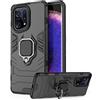 DERHAN Cover per OPPO Find X5, Custodia Protettiva Resistente Antiurto Robusta Case con Supporto Magnetico Rotante a 360° - Nero