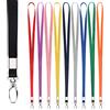Segus Cordino Lungo Dieci Colori, 10 Pezzi Laccio con Fibbia Metallica Girevole, Lanyards Catenelle Collo in Imitazione di Nylon, Accessori per Portabadge, Carte d'identità, Impresa, Scuole, Ospedali