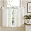TOPICK Tendine per finestre in lino semitrasparenti, per soggiorno, casa di campagna, piccole finestre, 65 x 90 cm, colore bianco