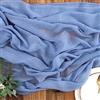 AOKSUNOVA Runner da Tavola in Mussola Blu 300 x 80 cm | Garza plissettata in poliestere con bordi rifiniti, stile rustico ed elegante, adatta per matrimoni, feste e decorazioni