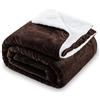 SOCHOW Coperta in Pile Sherpa Waffle, Coperta in Peluche Reversibile Super Soft Fuzzy Calda, Leggera e Soffice per Divano Letto Marrone 150 x 200 cm