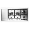 Ilve Piano cottura a gas filotop Panoramagic HCPMT125FDD in acciaio inox da 118 cm - Con fry top