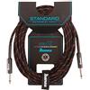 Ibanez si20-bw 6,1 m 2 connettori dritti Standard cavo strumento in tessuto, colore: nero/vino rosso