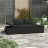 Tecno Arredo 3 Outdoor Lettino Prendisole con Cuscini in Polyrattan Nero