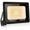 toobettp Faretto LED 100W, Faretti LED da Esterno 10000LM 3500K Bianco Caldo, Fari Led da Esterno Impermeabile IP66 per Giardino Cortile Garage Pareti