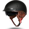 BOSERMEM Casco Moto Adulto, Casco Semi Aperto Con Visiera. Casco Per Scooter Atv Casco, Casco Di Sicurezza Certificato ECE(Nero Opaco, M 57-58cm)