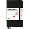 LEUCHTTURM1917 367559 Agenda settimanale accademica Pocket (A6) 2024, 18 mesi, nero, inglese