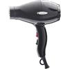 GAMMAPIU' Asciugacapelli Professionale Ion Ceramic Nero, Generatore Ionico, Phon per Capelli Leggero, Silenzioso e Potente, Fon Tecnologia a Ioni, Griglia Rivestita in Argento, W 2000-2300