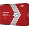 Callaway 642125912, Chrome Soft, Palline da Golf, Edizione 2022 Unisex Adulto, Bianco, M