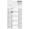BRUNNEN Calendario 3 mesi 2024, 1 foglio = 3 mesi, 30 x 55,5 cm, 1 pezzo, colore: grigio