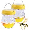 Bseical Trappola Vespe e Calabroni, Trappola Calabroni Solare, Trappola per Mosche Della Frutta per Esterno, Trappola Zanzare Interno, Cattura Zanzare da Giardino LED Anti Vespe e Api (2 Pezzi, Giallo)