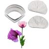 VALINK Fiore Petalo Venatore Silicone Stampi Acciaio Inox Ripieno Taglierino Set, Decorazione Dolci Toosl Coltello per Biscotti Cottura, Teglie e Sugarcract Cioccolato Gumpaste Torta - Papavero Set