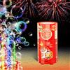 Ivtivfu Macchina automatica per bolle di fuochi d'artificio (13 fori con soluzione a bolle da 80 ml), con luci e suono chiudibile per bambini, Natale, festa.