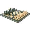 Chess and games shop Muba Bellissimo set di scacchi in legno fatto a mano con scacchiera in legno e pezzi degli scacchi fatti a mano - Idee regalo (12,5'' (32 cm) Verde)