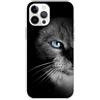 Mixroom - Cover Custodia Back Case in TPU Silicone Morbido per iPhone 14 PRO Fantasia Gatto Occhi Azzurri M569