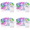 Vacoulery Stringa Luci Led, 2M 20 luci led a Batteria Catene luminose Ghirlanda Luminosa Rame filo Lucine Fata Luci Esterni Interni Decorative per Natale Matrimonio Festa letto Camera (4 Pezzi, Colorato)