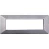 ETTROIT Placca compatibile Vimar Plana 7 moduli plastica colore argento Ettroit EV83706