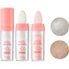 ROSPRETTY Shimmer Polvere de 2pc,Polvere Glitter per Capelli e Corpo,Evidenziare Cipria per il viso Fard ad alta luce Sparkly Fard ad alta luce Evidenziare,per viso Corpo Capelli Fata Polvere,Bianco+Rosa