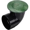 NDS Emettitore pop 422G con gomito adatto per fognature e tubi di scarico da 10 cm, funziona con sistemi di drenaggio compresi i bacini di raccolta, verde, 10,2 cm