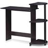 Furinno Compact Scrivania per Computer, Legno, Marrone (Dark Walnut), 39.62 x 99.06 x 85.34 cm