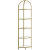 VASAGLE Libreria Angolare a 5 Livelli, Scaffale Porta Piante, Scaffale Dorato per Bagno, in Vetro Temperato, Struttura in Acciaio, Stile Moderno, per Soggiorno, Cucina, Oro Metallizzato LGT810A01