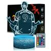 Magiclux 3D Illsuion Luce Notturna Calciatore, Lampada da Calcio 16 Colori che Cambia Dimmerabile con Telecomando, Calcio de Regalo per Bambini Adolescenti Uomo (NO-Player #9)