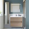 Leroy Merlin Mobile sottolavabo e lavabo Kora per vasca centrale olmo rousseau in truciolare L 80 x H 57 x P 46 cm 2 cassetti