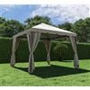 NATERIAL Gazebo Ysis in acciaio struttura grigio antracite, copertura tortora L 300 x P 300 x H 282 cm