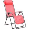 Leroy Merlin Sedia da giardino con cuscino rosso e braccioli Zero Gravity struttura in acciaio, seduta in textilene rosso