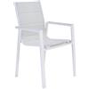 NATERIAL Sedia da giardino senza cuscino Orion NATERIAL con braccioli in alluminio con seduta in textilene bianco
