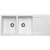 DELINIA Lavello integrato 2 vasche in granito bianco DELINIA Alazia L 50 x L 116 cm