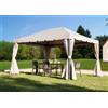 NATERIAL Gazebo Ysis in alluminio struttura grigio antracite, copertura tortora L 399 x P 300 x H 282 cm