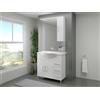 Leroy Merlin Mobile bagno da terra con lavabo e illuminazione L 81.8 x H 81.5 x P 50.5 cm bianco lucido in mdf, 2 ante 3 cassetti per vasca centrale Simona