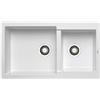 DELINIA Lavello integrato 2 vasche in granito bianco DELINIA Alazia L 50 x L 86 cm