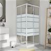 SENSEA Box doccia con ingresso angolare scorrevole Essential rettangolare L 80 x L 90 x H 185 cm in vetro, sp. 4 mm smerigliato bianco