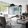 LUMICOM Lampadario Design Window nero paralume nero E27 Ø40cm LUMICOM