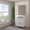 Leroy Merlin Mobile bagno da terra con lavabo e illuminazione L 65 x H 81.5 x P 50.5 cm bianco lucido in mdf, 2 ante per vasca centrale Simona