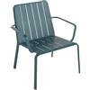 NATERIAL Sedia da giardino senza cuscino Idaho NATERIAL con braccioli in alluminio con seduta in alluminio blu