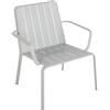 NATERIAL Sedia da giardino senza cuscino Idaho NATERIAL con braccioli in alluminio con seduta in alluminio grigio