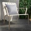 NATERIAL Sedia da giardino senza cuscino Idaho NATERIAL con braccioli in alluminio con seduta in alluminio beige