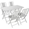 NATERIAL Tavolo da pranzo per giardino Idaho NATERIAL struttura e superficie in Alluminio grigio per 4 persone 130x75cm