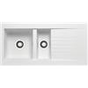 DELINIA Lavello integrato 1.5 vasche in resina bianco DELINIA Scirocco L 50 x L 100 cm