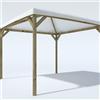 Leroy Merlin Gazebo Emotion in legno massello struttura naturale, copertura bianco L 300 x P 384.5 x H 265 cm