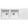 DELINIA Lavello integrato 2 vasche in resina bianco DELINIA Scirocco L 50 x L 116 cm