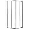 SENSEA Box doccia con ingresso angolare scorrevole Essential quadrato L 80 x L 80 x H 185 cm in vetro, sp. 4 mm vetro senza finitura / trasparente cromo