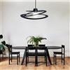 LUMICOM Lampadario Moderno Dilate nero paralume nero E27 Ø60cm LUMICOM