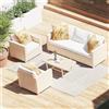 NATERIAL Salotto da giardino Medena NATERIAL in rattan sintetico beige e con cuscini in poliestere bianco per 5 persone