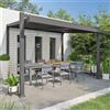 NATERIAL Pergola addossata Odyssea in alluminio struttura grigio antracite L 380 x P 319 x H 267 cm