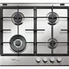 Whirlpool Piano cottura 4 fuochi L 59 cm GMR6442IXL WHIRLPOOL silver griglie in ghisa