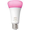 Philips Hue Lampadina smart Hue Color, LED, E27 goccia, trasparente, luce cct e rgb, 13.5W= 1521LM (equiv 13,5 W), 200° dimmerabile, PHILIPS HUE